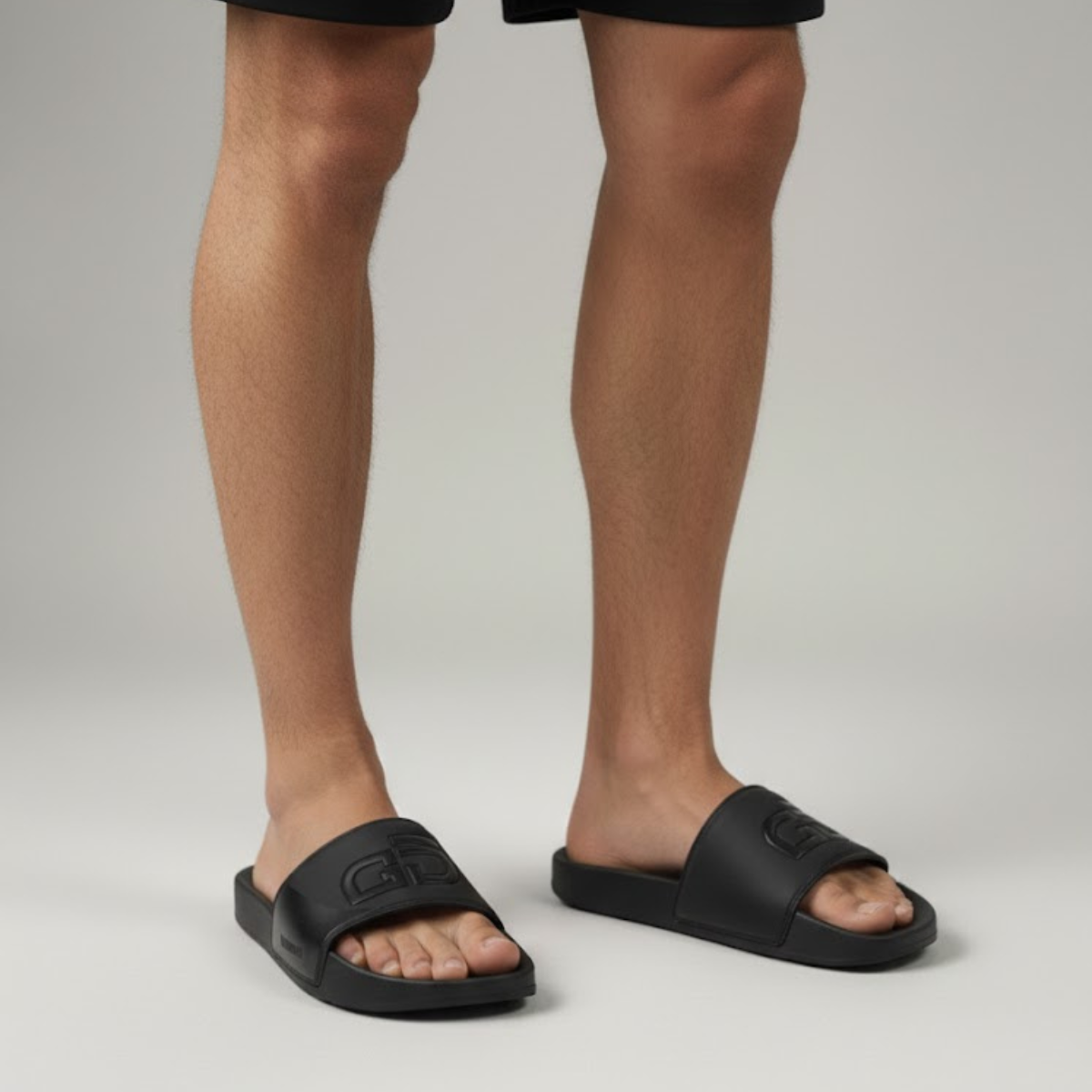 Chinelo Slide Casual Preto Preto GD 04