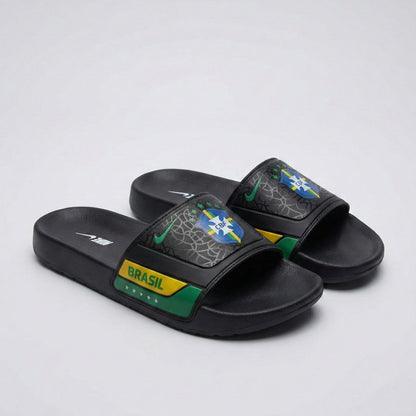 Chinelo Slide Torcedor do Hexa - Amarelo + 3 Brindes Exclusivos