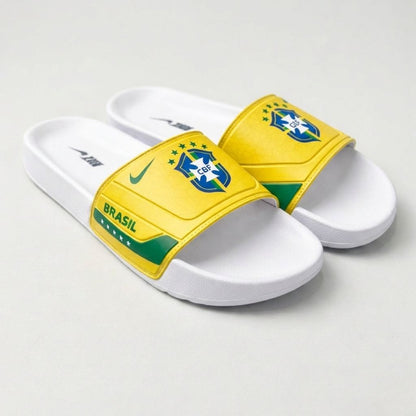 Chinelo Slide Torcedor do Hexa - Amarelo + 3 Brindes Exclusivos