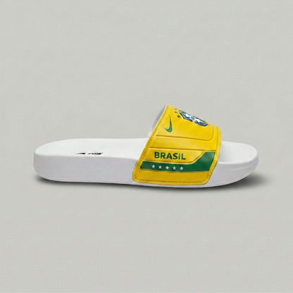 Chinelo Slide Torcedor do Hexa - Amarelo + 3 Brindes Exclusivos