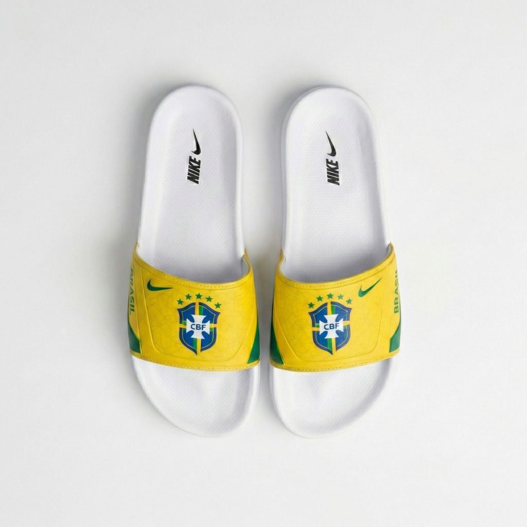 Chinelo Slide Torcedor do Hexa - Amarelo + 3 Brindes Exclusivos