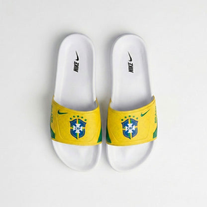 Chinelo Slide Torcedor do Hexa - Amarelo + 3 Brindes Exclusivos